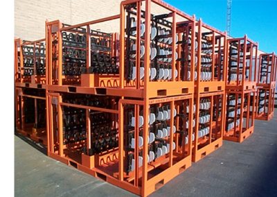 Top Cap Shipping Rack, Orange Finish.
