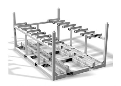 Returnable Shipping Rack, Silver.