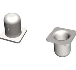 1.5" Stamped Steel Stacking Cap / Pin Foot with Round Pin.
