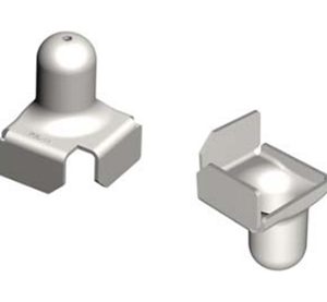 3″ Stamped Steel Stacking Cap / Pin Foot with Round Pin & Drain Hole.