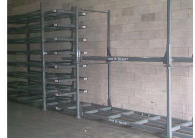 Custom Stacking Rack, Polished Steel Finish.